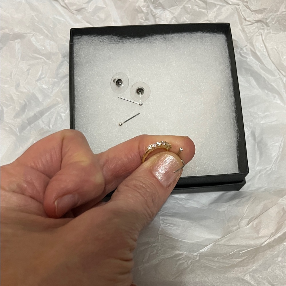 Bundle of Single Gold ring for nose or ear, Silver Stud stainless set & Nosering